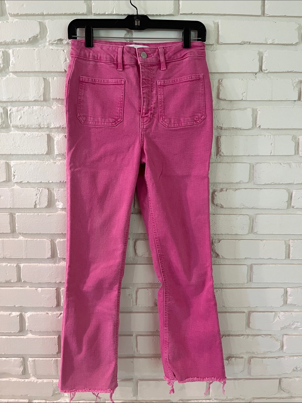 Zara Bright Pink Straight-Leg Jeans